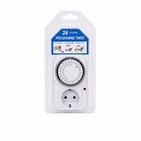Minuteur mécanique compact 24 heures 230V 16A 3680W 48 programmes marche/arrêt réglage 15 minutes pour le contrôle de l'éclairage domestique