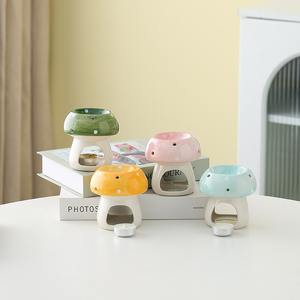 रचनात्मक सिरेमिक मशरूम आकार सुगंध डिफ्यूज़र मोम पिघला हुआ गर्म आवश्यक तेल बर्नर मोमबत्ती धारक - Product Image 2