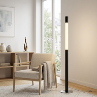 Lampadaire LED contemporain à commande tactile, hauteur réglable, intensité variable, style nordique moderne, aluminium argenté et noir, lumière chaude 3000K, facile à installer