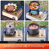 Nouvelle cuisinière portable d'extérieur pour thé et fondue, à butane, puissante, manuelle, magnétique, pour camping, type carte 4 étoiles