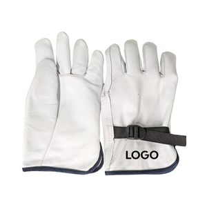 Guantes de Trabajo de Piel de Cabra Blanca de Alta Calidad, con Muñequera Ajustable, Resistentes, Personalizables, Talla <span class=keywords><strong>2XL</strong></span>, Protección Laboral, Industria, Conducción - Product Image 4