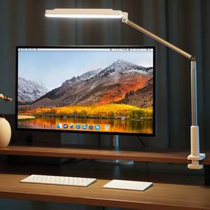 Lámpara de Escritorio LED Moderna con Abrazadera, Ajustable Omnidireccional, 3 Modos de Color, Inalámbrica, Entrada de 5V, Cuidado de la Vista, Simple, para Sala de Lectura, con Batería - Product Image 1