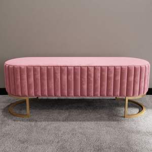 Tabouret <span class=keywords><strong>de</strong></span> <span class=keywords><strong>lit</strong></span> repose-pieds, pied en métal, <span class=keywords><strong>rose</strong></span> foncé, haute qualité, 1 pièce - Product Image 1