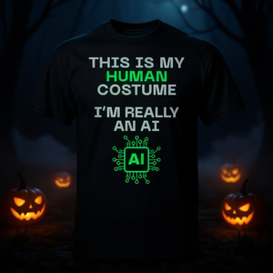 Este es mi disfraz humano, soy realmente una camiseta de Halloween con diseño de IA. - Product Image 3