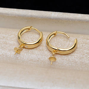 Base de Plata S925 para Joyería DIY, Lisa, para 8-10 Perlas, Modelo 4297, para Pendientes de Aro de Moda - Product Image 3