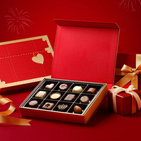 Hochwertige benutzer definierte Weihnachts pralinen mischen Boxen mit Band danke zuckerfreie Schokolade Geschenk box