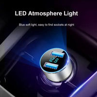 Chargeur de voiture USB double 3.1A à charge rapide, allume-cigare, adaptateur secteur de voiture 2 ports USB avec écran LCD pour iPhone