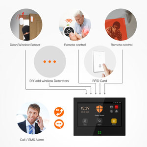 Kit de système d'alarme domestique intelligent Tuya WiFi 4G GSM avec écran tactile IPS de 7 pouces, alarme antivol sans fil et filaire PST-H700-4GG - Product Image 5