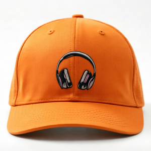 หมวกเบสบอลปักลายพร้อมหูฟัง หมวกเบสบอล 6 แผง  ตกแต่งด้วยหัวเข็มขัดโลหะปรับได้  สำหรับทุกเพศ  วัสดุผ้าฝ้ายเนื้อนุ่ม - Product Image 3