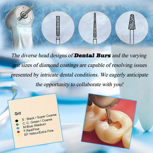 Bộ dụng cụ mài răng kim cương điện chuyên nghiệp, độ mịn cao, tốc độ cao, tiệt trùng được, dùng cho chuẩn bị răng tại phòng khám và phòng thí nghiệm - Product Image 6
