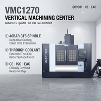 Centre d'usinage vertical CNC WOJIE 40 bar CTS Spindle VMC1270 avec certifications CE ISO EAC