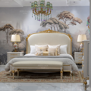 <strong>Mo</strong> Shang Hua Kai French High-End Double Bed Heavy Carving Shell Inlay Large Bed for Villa Master Bedroom Home <strong>Furniture</strong> - Product Image 3