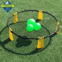 Ensemble de jeux de plage pour sports de plein air, mini filet de volley-ball de plage, 3 balles, roundnet