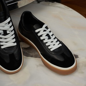 Nuevas zapatillas de entrenamiento para hombre, de cuero genuino, con cordones, suela plana, blancas, versátiles, informales, deportivas para exteriores. - Product Image 3