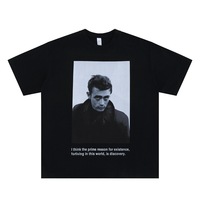 Kaos Pria Wanita Musim Semi Musim Panas 2026 Merek Fashion Baru Hip Hop High Street Retro Figure Crewneck Lengan Pendek Longgar Katun 260g