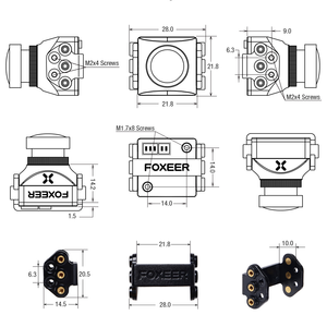 Foxeer Razer Mini Camera 2.1mm Lens 1200TVL 4:3 PAL/NTSC Carbon Fiber 4.5V-25V Input Voltage for <b>Racing</b> <b>Drone</b> Accessories - Product Image 3