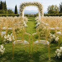 Fauteuil Baroque Transparent en Polycarbonate PC Ambré Personnalisé pour Mariages, Banquets et Événements – Location de Chaises de Fête – Vente Directe Usine OEM ODM