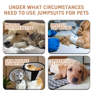 USMILEPET - Traje de Protección Postoperatoria para Perros, de Algodón, Ligero, para las Cuatro Estaciones, con Tirantes, Anti-Lamido, Anti-Mordida - Product Image 4