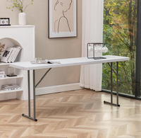 Table pliante de conférence portable en plastique blanc de haute qualité de 6 pieds pour les événements intérieurs et extérieurs