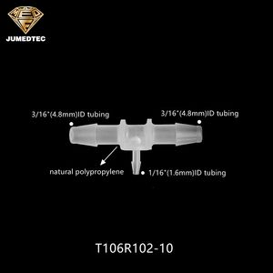 Raccord en T réducteur 3 voies JU Factory, raccord cannelé pour tuyau 1/4"x1/4"x3/16" ID, connecteur en plastique - Product Image 4
