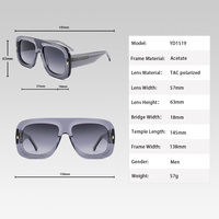 Nouvelles lunettes de soleil de luxe faites à la main en acétate, monture carrée surdimensionnée, design de créateur, OEM pour hommes et femmes