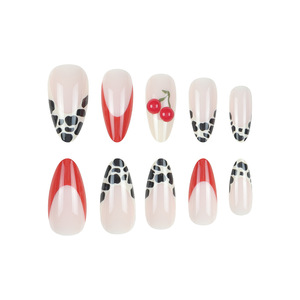 <span class=keywords><strong>Uñas</strong></span> Postizas Acrílicas con Diseño de <span class=keywords><strong>Leopardo</strong></span> Estilo Francés en Forma de Almendra, Juego de 24 Piezas para Niñas, <span class=keywords><strong>Uñas</strong></span> de Presión - Product Image 5