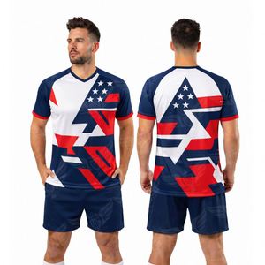 Conjunto de Camiseta y Pantalones Cortos Personalizados para Fanáticos de la Copa Mundial 2026, Estilo Americano, para Entrenamiento de Fútbol Masculino - Product Image 3