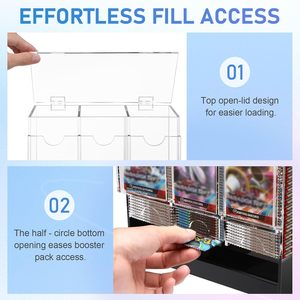 Exhibidor Acrílico Transparente de 3 Ranuras, Resistente al Agua, para Paquetes de Cartas, con Capacidad para 120 Paquetes, Caja de Exhibición Personalizada para Cartas - Product Image 3