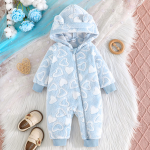 2025新款秋冬系列可爱长袖连帽连身衣男童女童毛毛爱一件登山服ODM供应 - Product Image 3