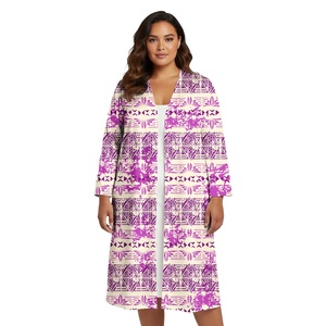 Cárdigan Kimono Extra Grande para Mujer, Blusa con Estampado de Tatuaje Polinesio de Plumeria, Cárdigan Holgado con Frente Abierto, Manga Larga, Ropa de Playa - Product Image 1