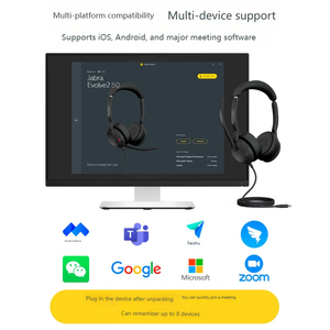 Casque de service client Jabra Evolve2 50 USB avec annulation active du bruit, conception supra-auriculaire, commande tactile et son de qualité studio - Product Image 6