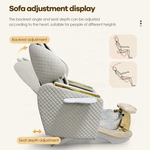 <b>Grey</b> European Glass Pedicure Chair Beauty Nail Salon Furniture No Plumbing Portable Adjustable Whirlpool <b>Foot</b> Spa Manicure - Product Image 4