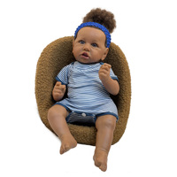 Afroamerikanische Jungenpuppe Realistische Reborn-Babypuppen Lebensechte Schwarze Silikon-Ganzkörperpuppe Weiches Spielzeug Unisex Modepuppe 10 Stück
