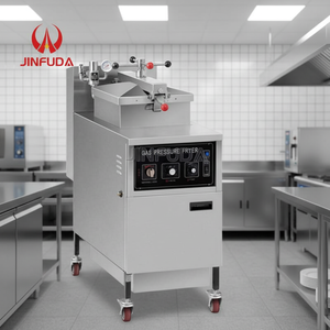 Friteuse à gaz commerciale verticale pour poulet frit avec filtration d'huile pour les petites friteries et les points de vente à emporter - Product Image 1