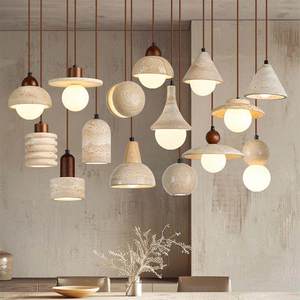 <span class=keywords><strong>Lampadario</strong></span> in Travertino Giallo Stile Wabi-Sabi per Soggiorno, Sala da Pranzo, Hotel, B&B - Design a Filo di Pesca, Garanzia di 3 Anni - Product Image 1