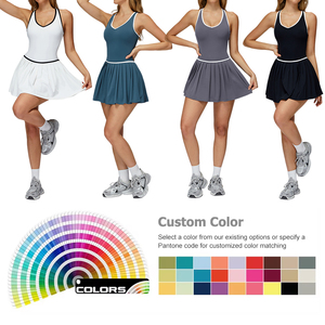 Abito da Yoga da donna in un pezzo abito sportivo a strati Anti esposizione Outdoor Running abito da Tennis per il Fitness - Product Image 3