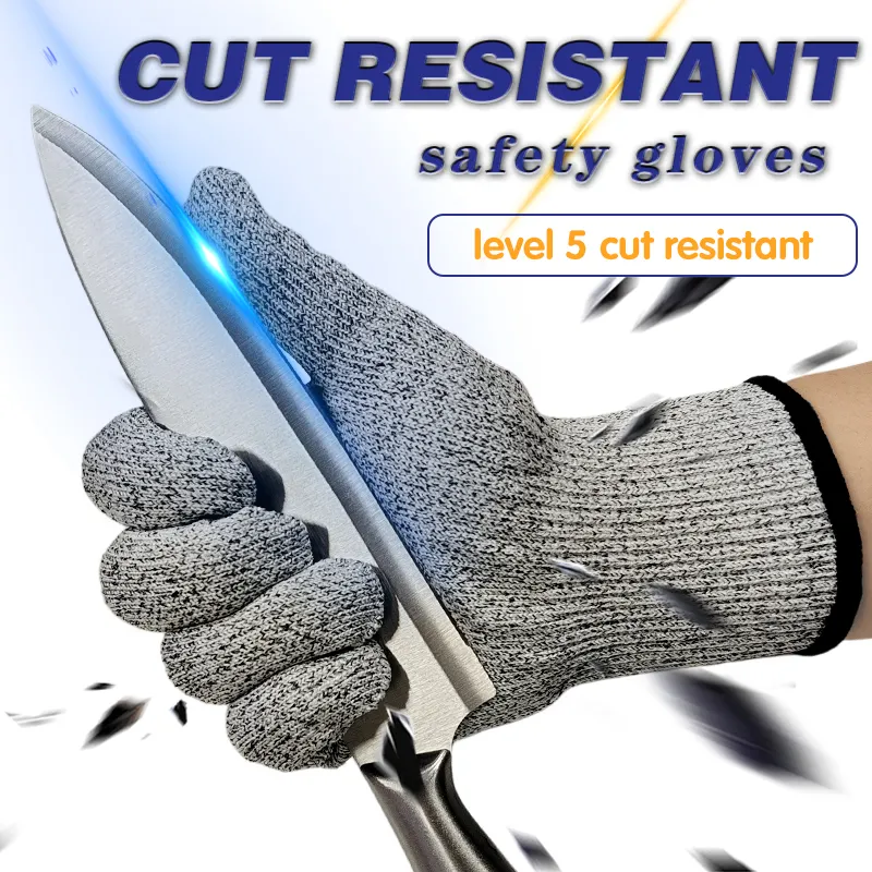 HPPE En388 Glass Garden Protective Industry Anti Cut Level 5 Construction Work Safety Cut Resistant Gloves