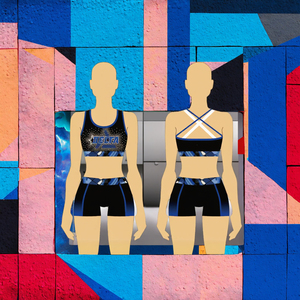 ชุดฝึกเชียร์ลีดเดอร์ของเด็กชุดผ้าสแปนเด็กซ์/ ผ้าฝ้ายผ้าสแปนเด็กซ์ขนาด xxxs มีสไตล์พร้อมโลโก้ที่กำหนดเอง - Product Image 2