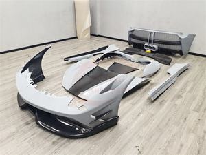 Kit de carrocería para <span class=keywords><strong>Ferrari</strong></span> <span class=keywords><strong>458</strong></span>, actualización italiana, estilo MS, parachoques de fibra de carbono, falda lateral, alerón trasero, capó, parachoques trasero - Product Image 2