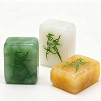 Jeu de Mahjong en Jade Double Couche Personnalisé avec Monogramme, Plateau de Jeu d'Échecs, Cadeau, Tuiles Polies pour Échecs, Cartes, Loisirs et Divertissement