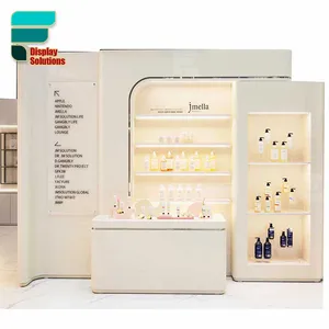 Retail Custom Luxe Hout Display Decoratie Parfum Winkel Interieur Custom Parfum Store Design Voor Kleine Cosmetica Winkel