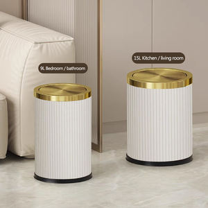 Leasylife Poubelle haut <span class=keywords><strong>de</strong></span> gamme <span class=keywords><strong>de</strong></span> haute qualité avec logo personnalisé Poubelle mode nordique <span class=keywords><strong>luxe</strong></span> 9L or poubelle en cuir - Product Image 2