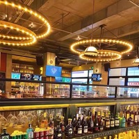 Lustre Industriel Américain en Or, Suspension LED E26 Sur Mesure, Câble Réglable pour Salle de Sport, Bar, Club, Restaurant, Librairie