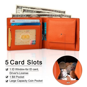 High Quality Genuine Leather Slim <b>Wallet</b> <b>RFID</b> <b>Blocking</b> Minimalist Bifold Front Pocket Men <b>Wallet</b> - Product Image 2