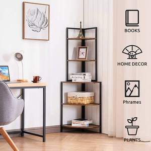 Estantería de pared de metal dorado con forma de triángulo única y moderna estantería vintage con escalera - Product Image 3