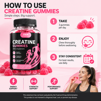Permen Creatine untuk Dewasa, Pendukung Pra-Latihan, Penambah Energi & Kekuatan, Bentuk & Rasa Sesuai Pesanan, 90 Buah, OEM HALAL