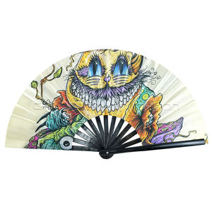 批发定制中国折纸扇印花竹织物手扇礼品彩绘工艺 - Product Image 2