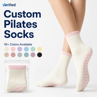 Chaussettes de Pilates pour femmes, logo personnalisé OEM, confortables, en coton tricoté, chaussettes de yoga, chaussettes antidérapantes pour Pilates et exercices de yoga