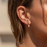 Anting-anting Korea mini unik gaya boho baru dengan zircon es, imut, berlapis emas 18k PVD, antialergi, terbuat dari baja tahan karat, perhiasan Dazan.