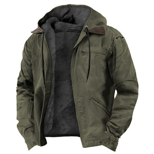 Veste décontractée en <span class=keywords><strong>coton</strong></span> à capuche pour homme, couleur unie, rembourrée, avec poche zippée, tendance - Product Image 4